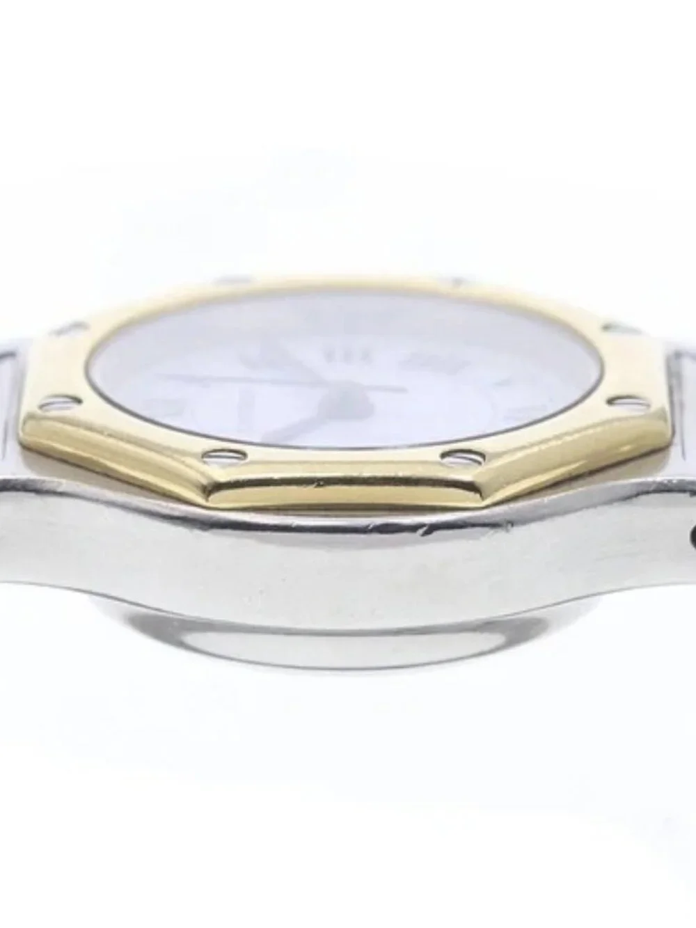 CARTIER Santos Octagon SM YG bezel white Dial Automatic Ladies Watch_953405